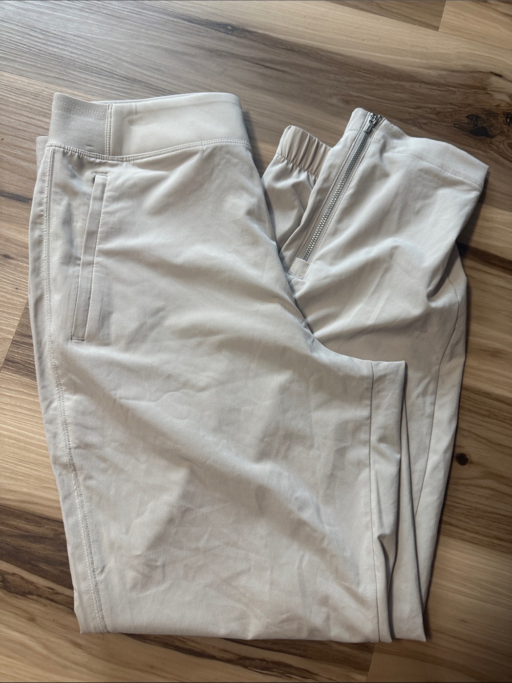 Athleta Lightweight Chino Joggers in Light Cream